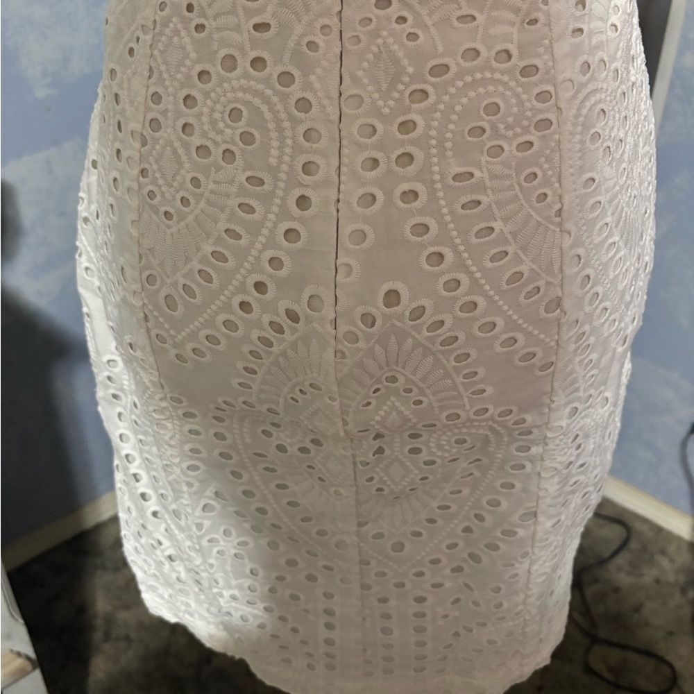 Dynamite White Eyelet Puff Sleeve Open Back Mini Dress NWT Size Small - Picture 9 of 14